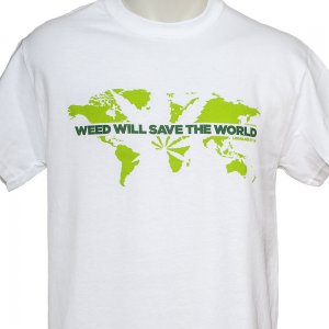 420Backyard- T-Shirt - Weed will save the world (white)